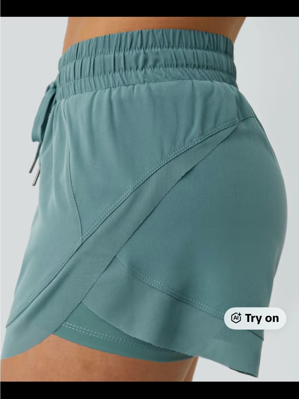 HALARA Blue Elastic Waist Athletic Running Shorts - Picture 2 of 4